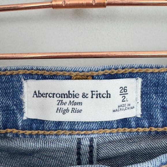 ABERCROMBIE & FITCH | The Mom High Rise Distressed Jeans Women’s Size 26 Long - Picture 8 of 11